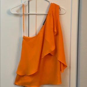 New York & Company Orange one shoulder blouse - XS